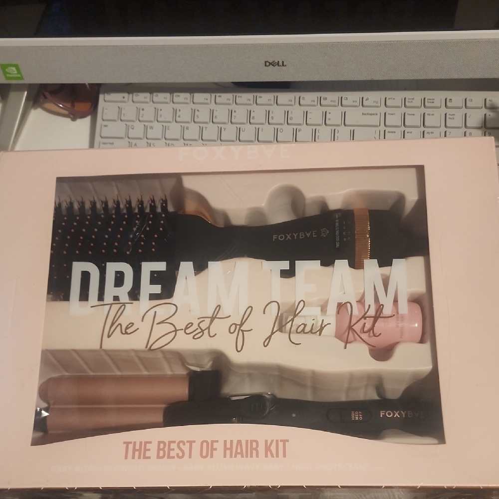 FOXYBAE DREAM TEAM BEST OF HAIR KIT BABY BLUSH BLOWOUT BRUSH,WAVY BABY,HEAT PRO